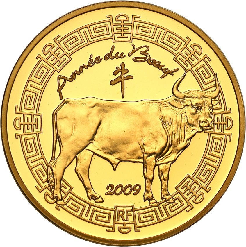 Francja. 5 Euro 2009 Chiński rok byka